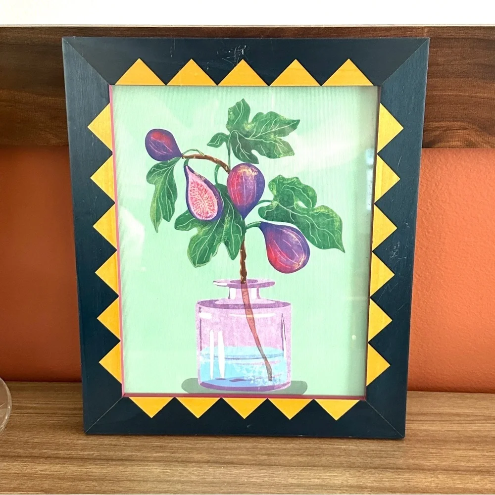 Figs Branch in Water Fruit Fig Canvas Art Print Artsy Colorful Framed Wall Hang